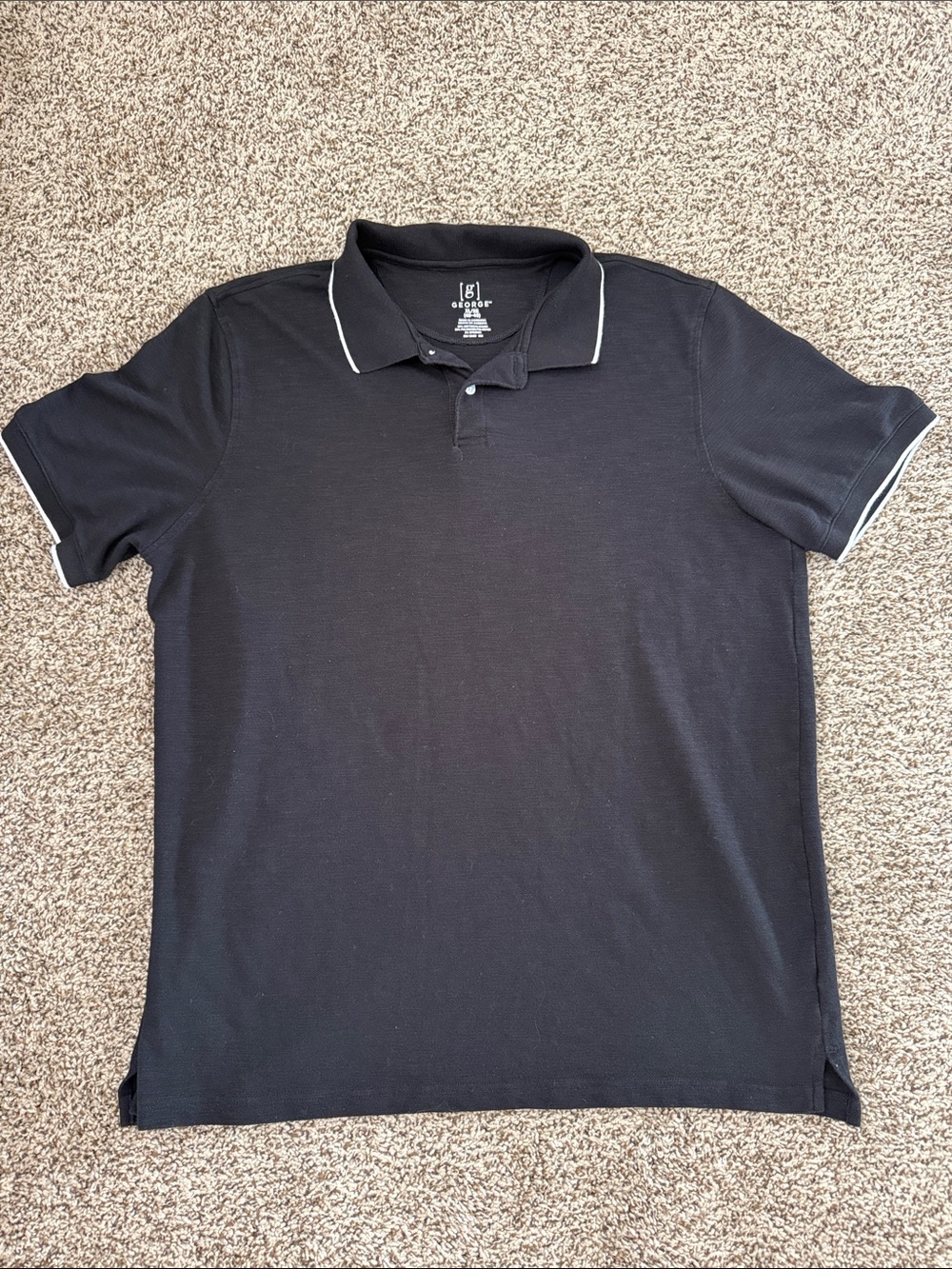 George Polo XL Mens Black Short Sleeve Shirt